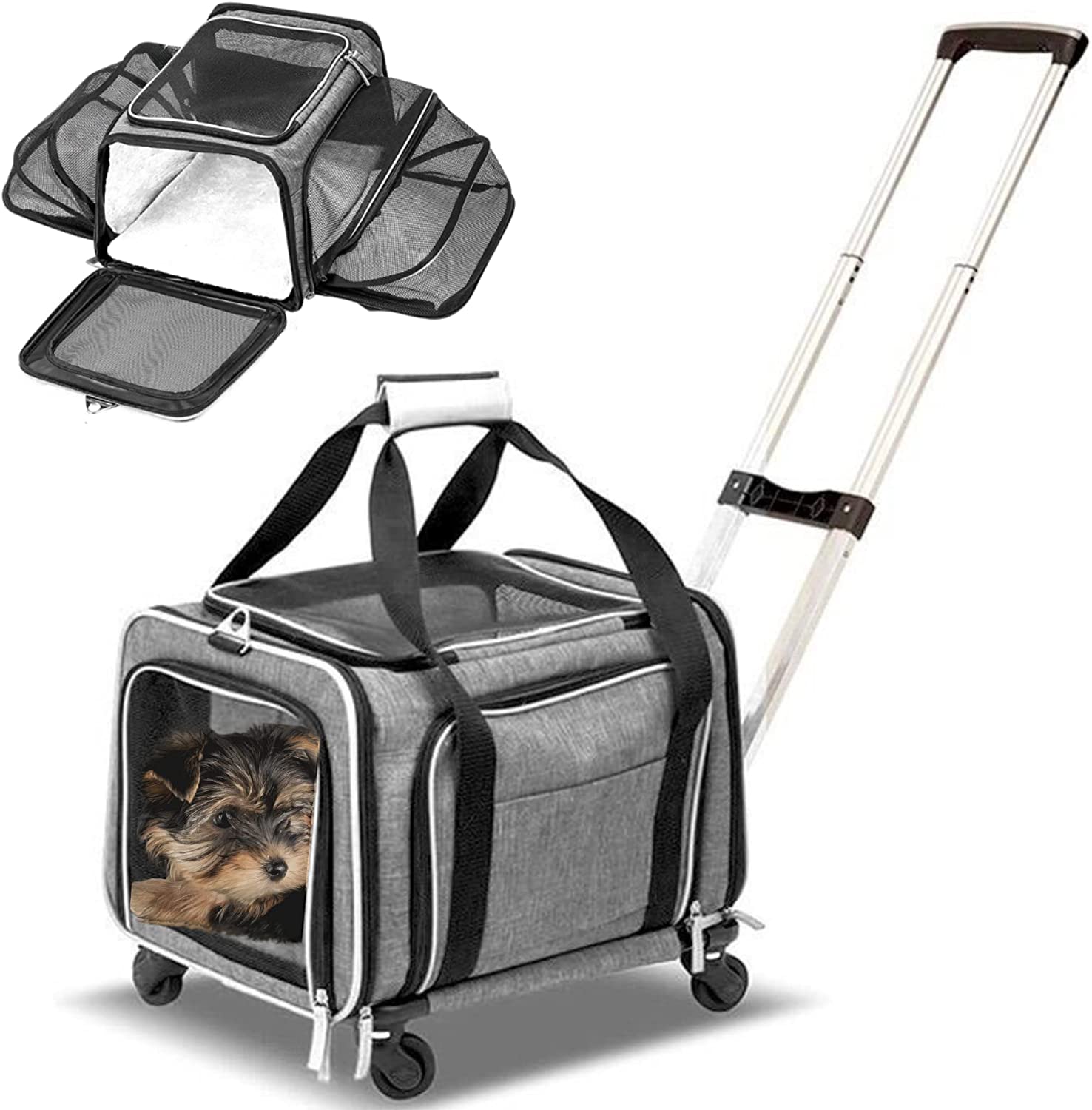 Cozy Cruiser Airline Approved Expandable Premium Pet Carrier on Wheels