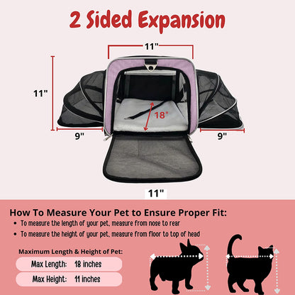 Cozy Cruiser Airline Approved Expandable Premium Pet Carrier on Wheels - Pink