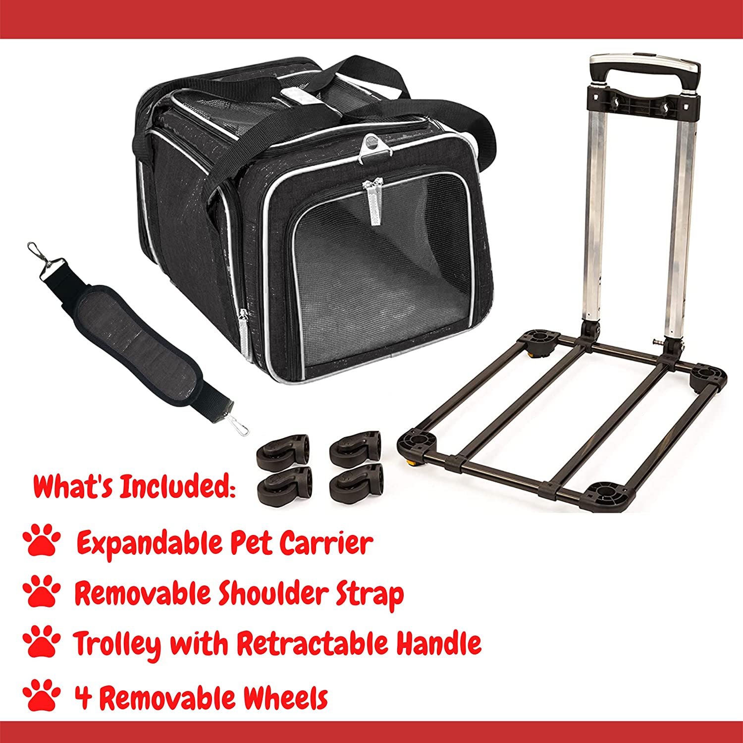 Airline pet carrier outlet with wheels